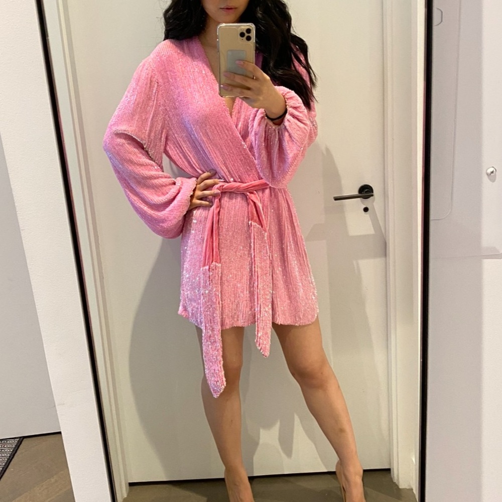 Retrofete Gabrielle bubble gum pink dress